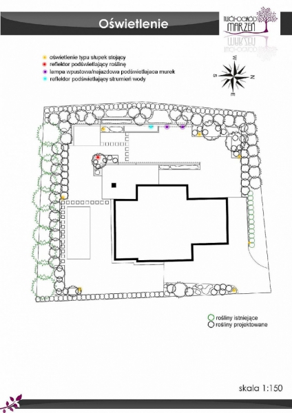 projekt oświetlenia ogrodu